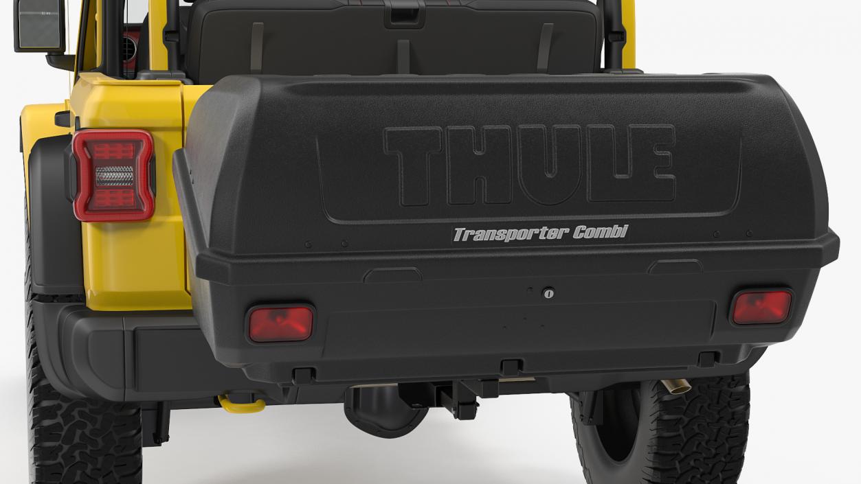 Jeep Wrangler with Thule Transporter Combi Rigged 3D model