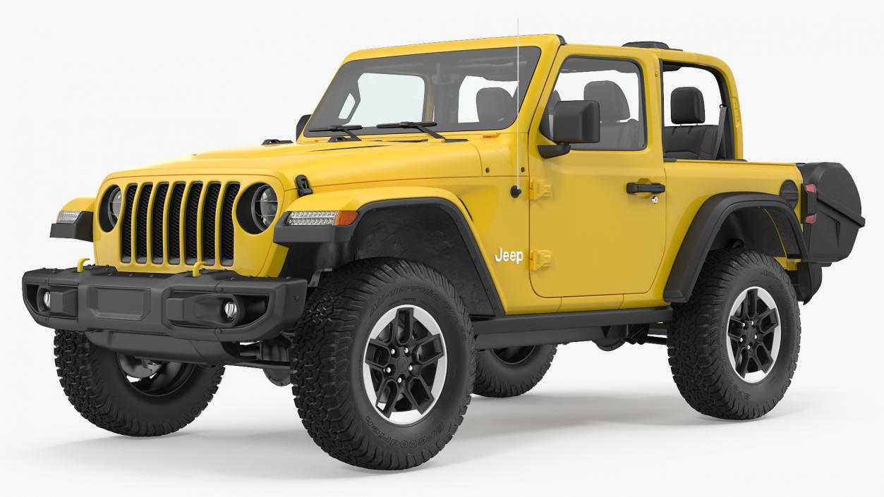 Jeep Wrangler with Thule Transporter Combi Rigged 3D model