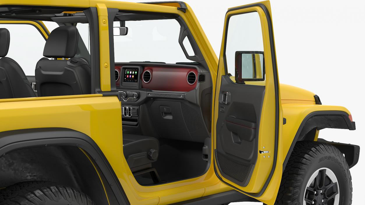 Jeep Wrangler with Thule Transporter Combi Rigged 3D model