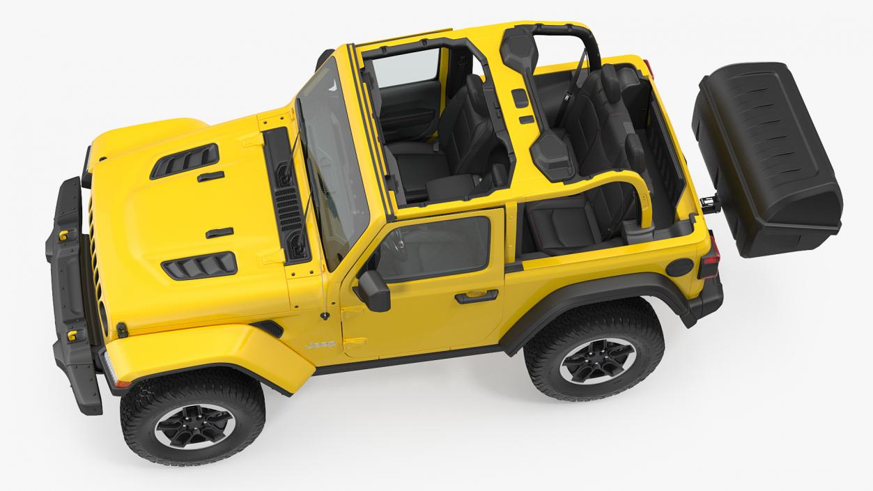 Jeep Wrangler with Thule Transporter Combi Rigged 3D model