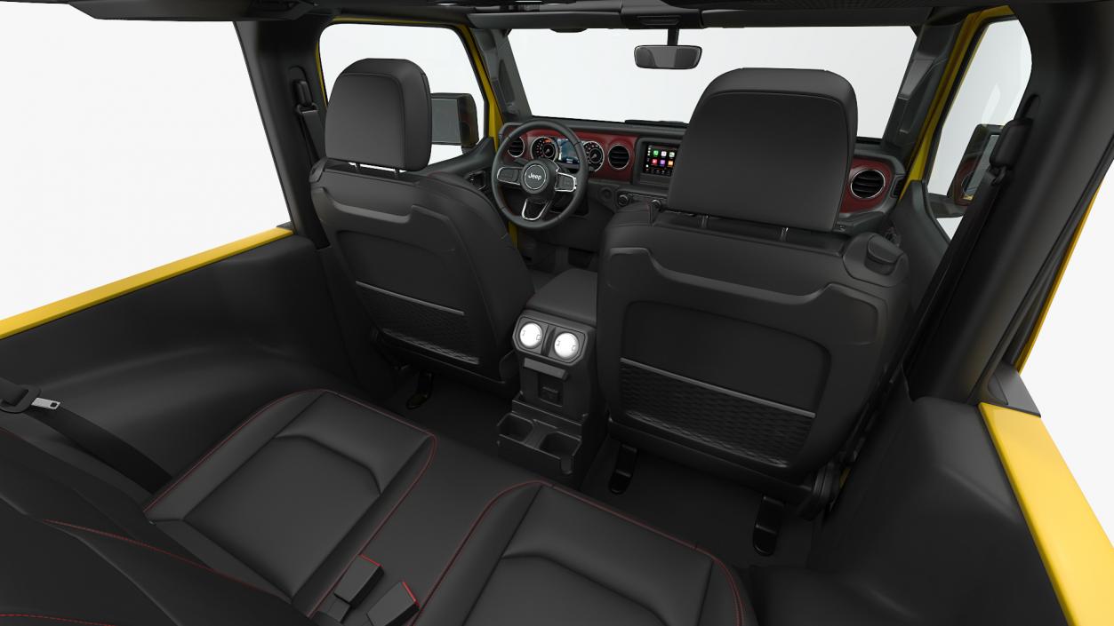 Jeep Wrangler with Thule Transporter Combi Rigged 3D model