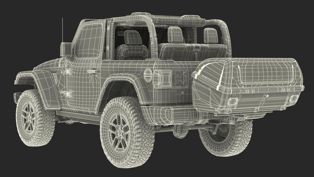 Jeep Wrangler with Thule Transporter Combi Rigged 3D model