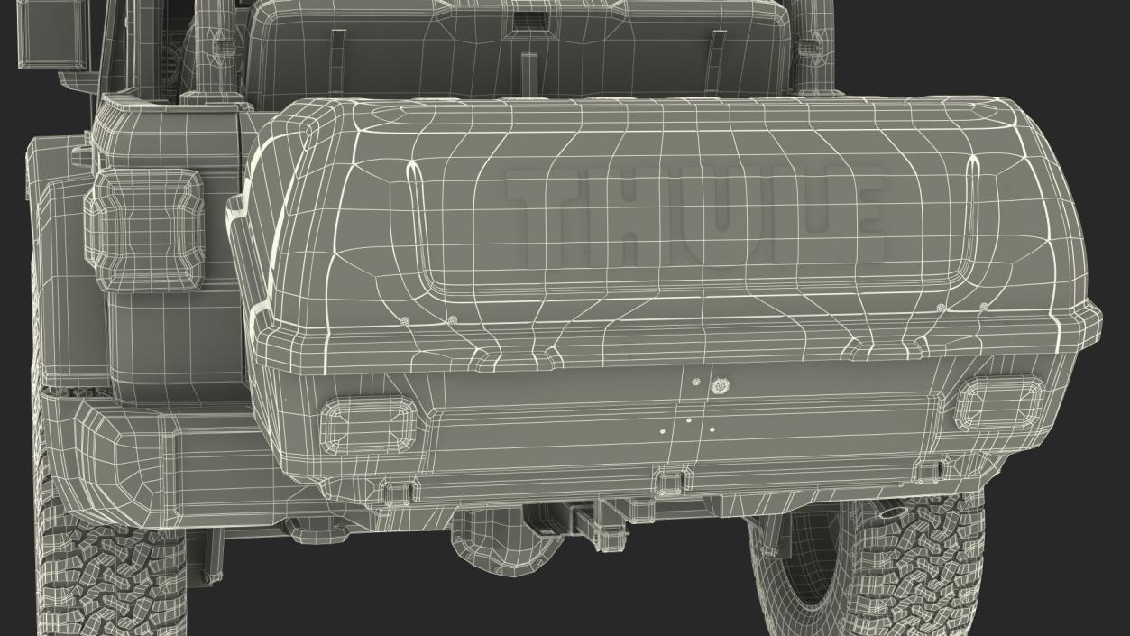 Jeep Wrangler with Thule Transporter Combi Rigged 3D model