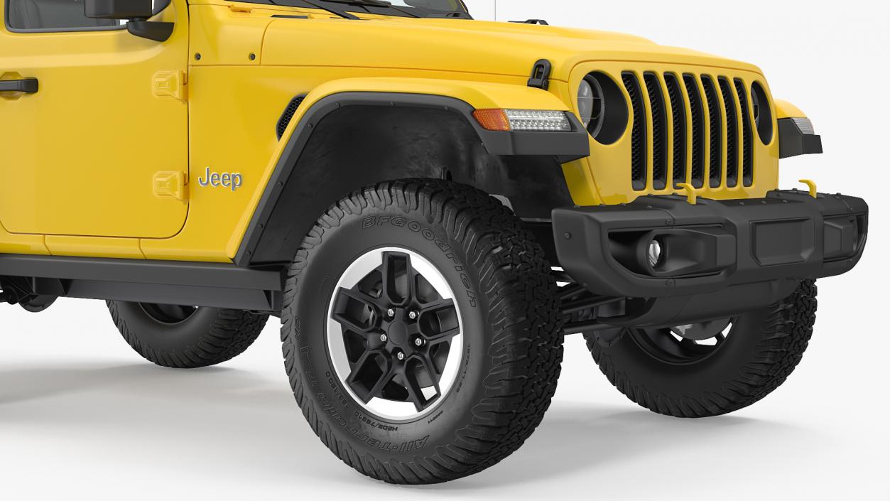 Jeep Wrangler with Thule Transporter Combi Rigged 3D model