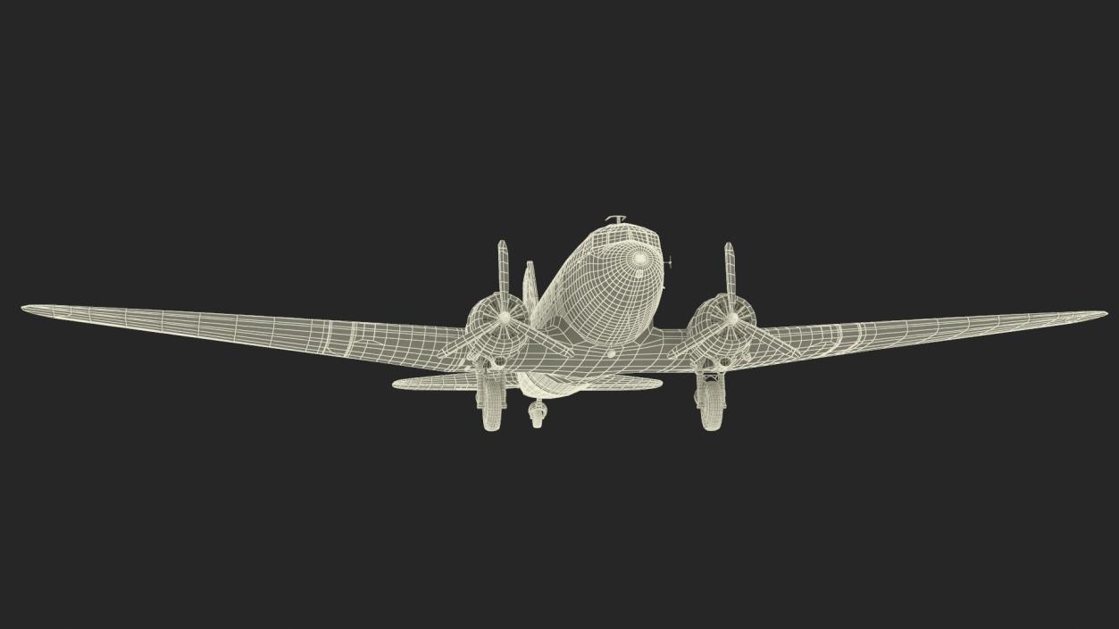 3D model WWII Douglas DC-3 Skytrain Aircraft