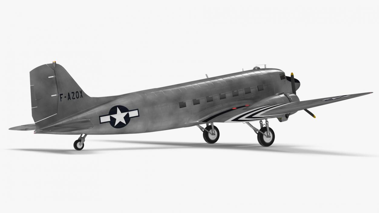 3D model WWII Douglas DC-3 Skytrain Aircraft