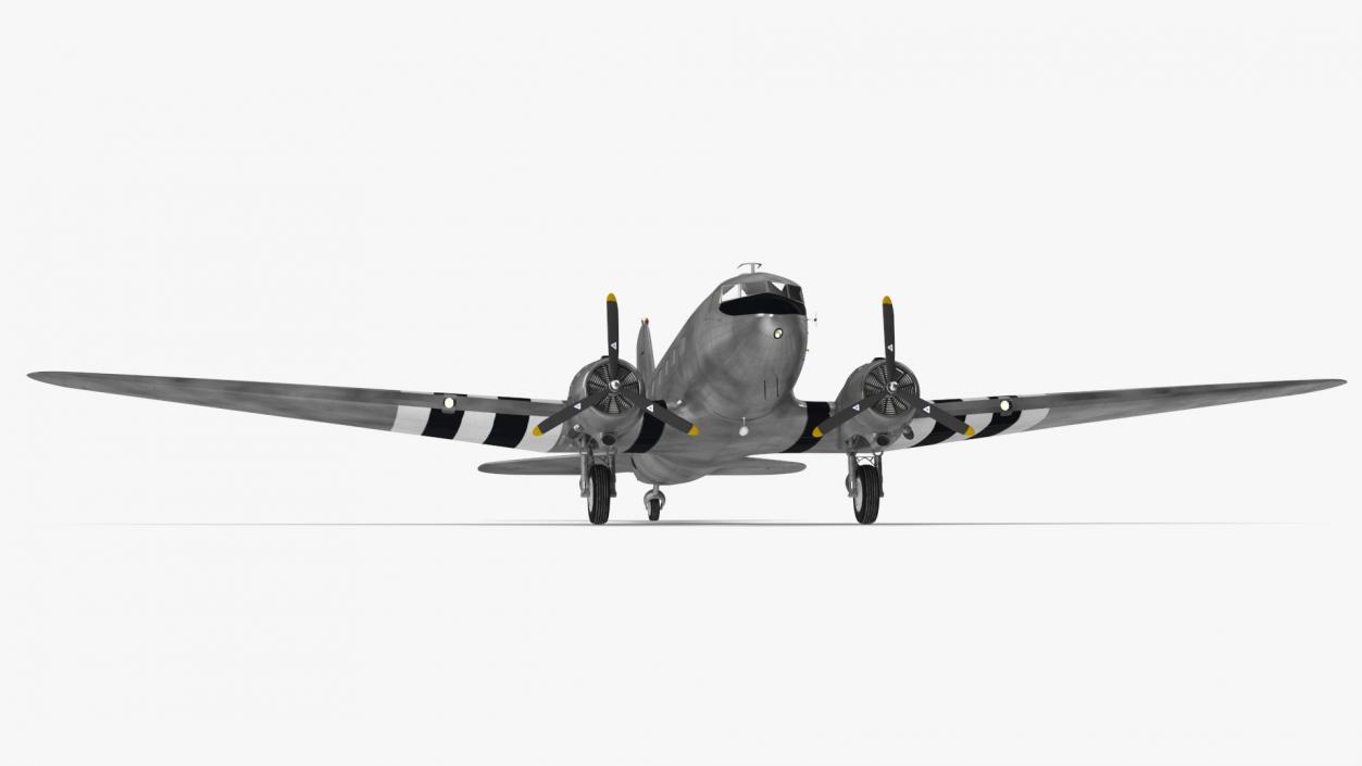 3D model WWII Douglas DC-3 Skytrain Aircraft