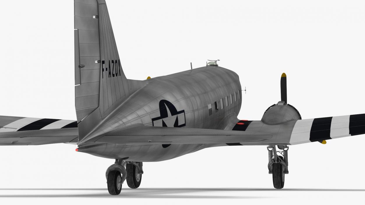 3D model WWII Douglas DC-3 Skytrain Aircraft