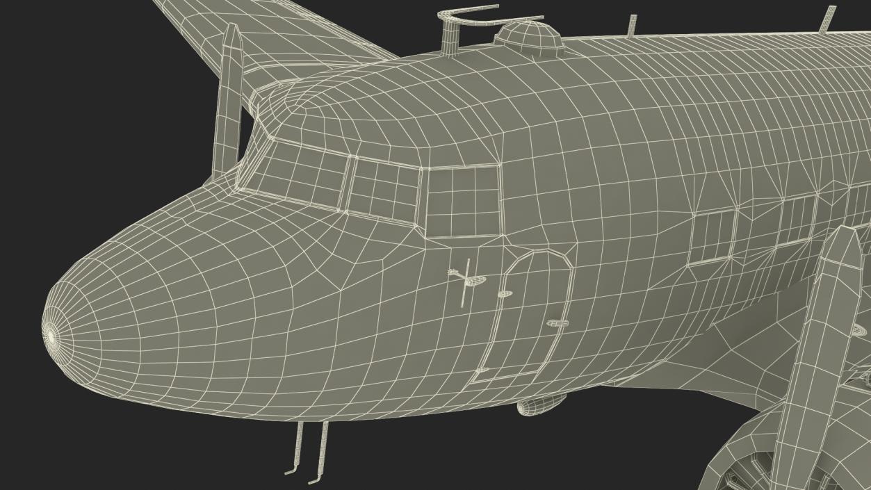 3D model WWII Douglas DC-3 Skytrain Aircraft