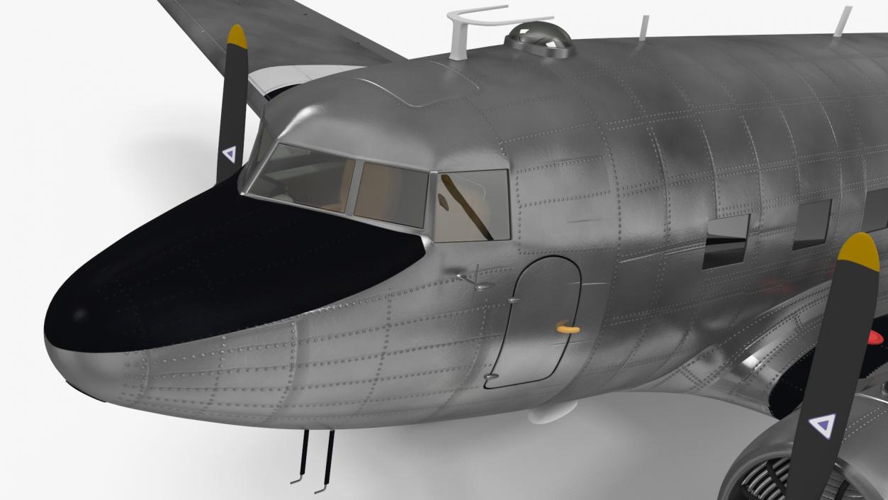 3D model WWII Douglas DC-3 Skytrain Aircraft