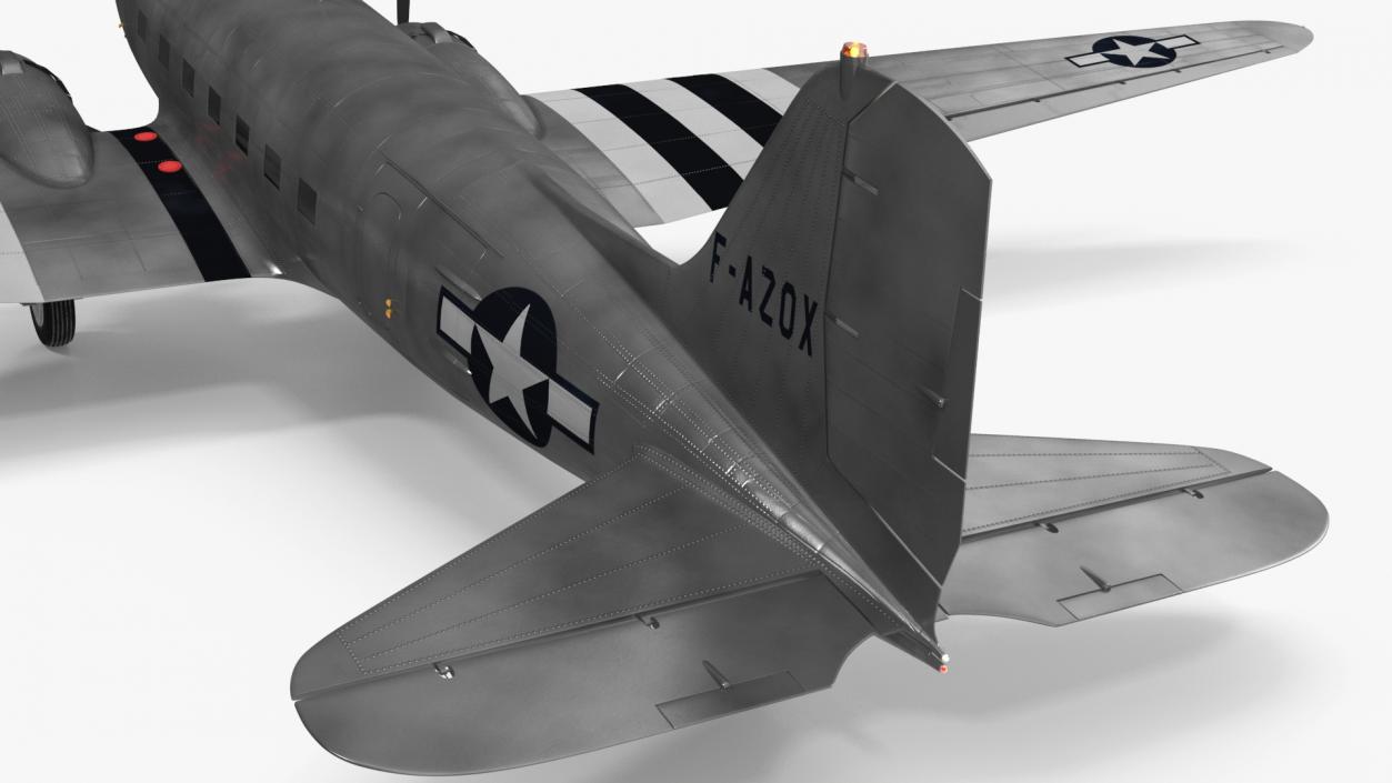 3D model WWII Douglas DC-3 Skytrain Aircraft