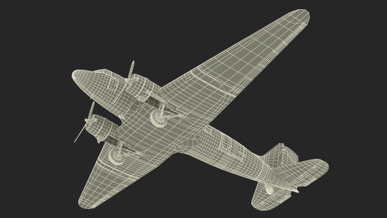 3D model WWII Douglas DC-3 Skytrain Aircraft