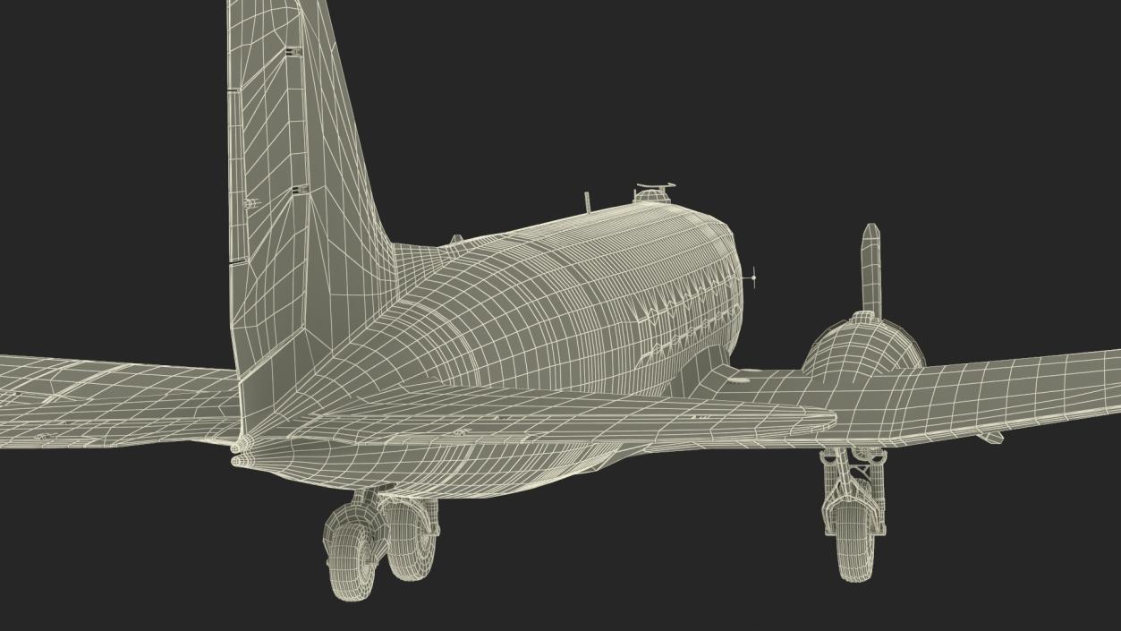 3D model WWII Douglas DC-3 Skytrain Aircraft