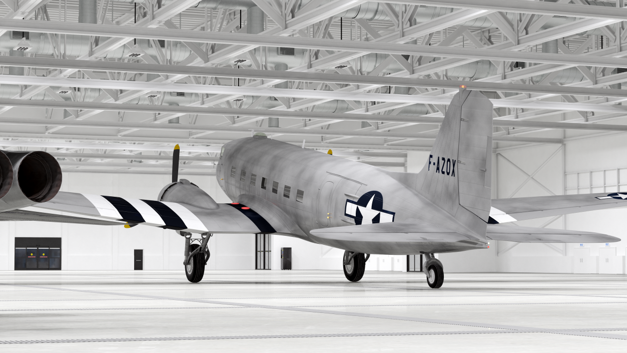 3D model WWII Douglas DC-3 Skytrain Aircraft