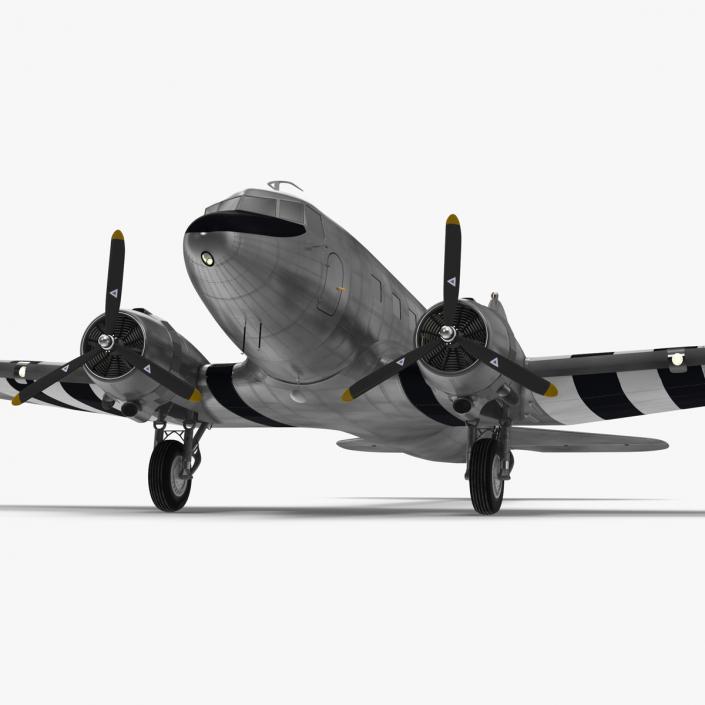 3D model WWII Douglas DC-3 Skytrain Aircraft