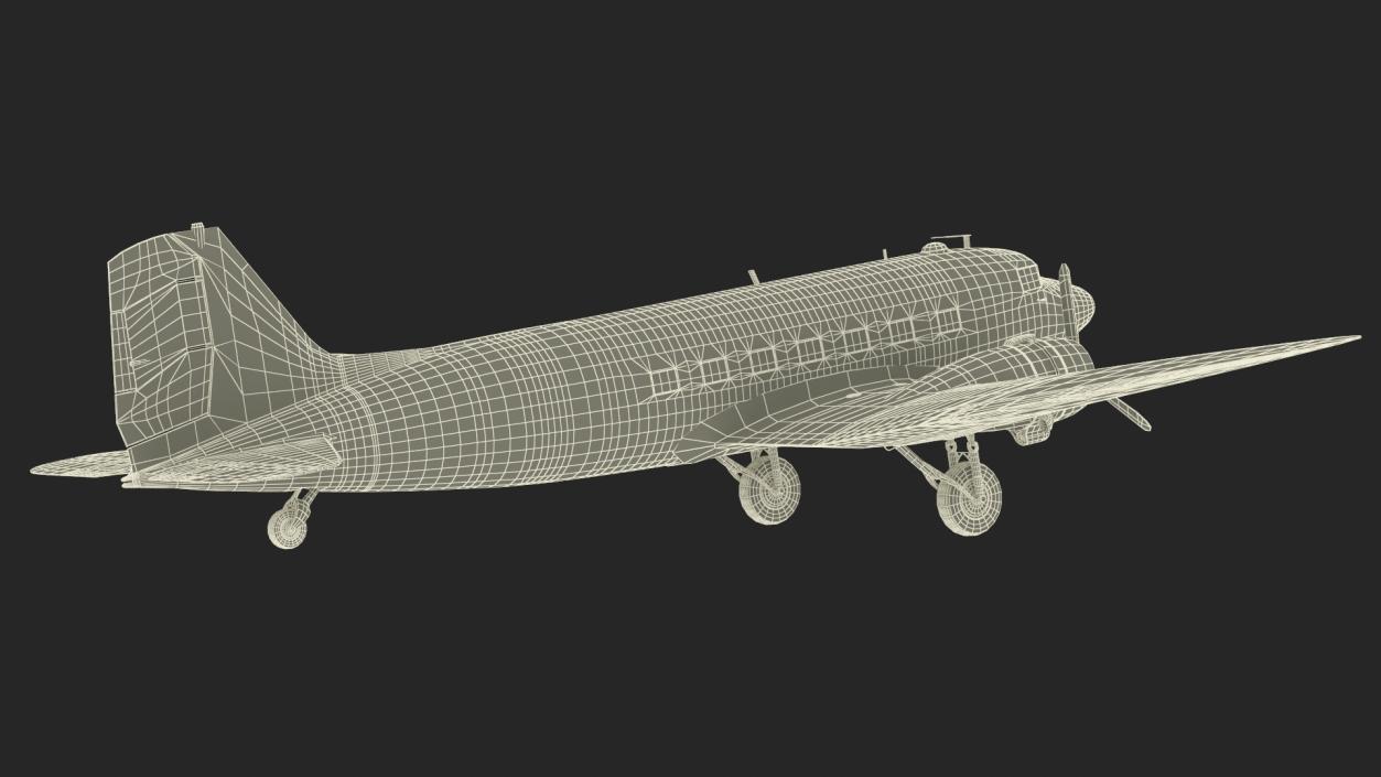 3D model WWII Douglas DC-3 Skytrain Aircraft