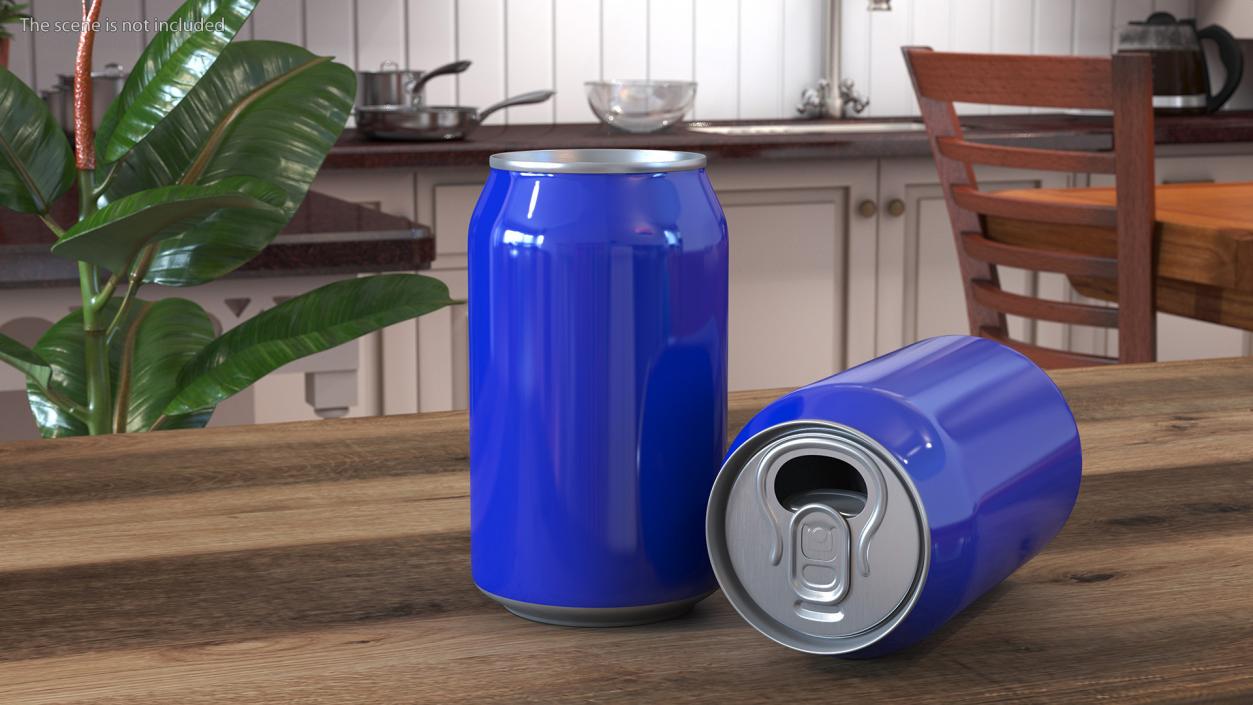 3D Aluminum Beverage Can Opened model