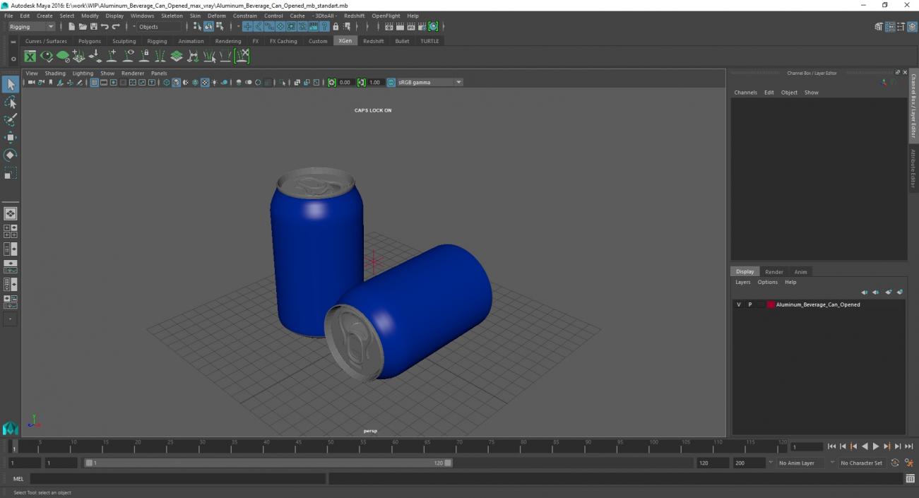 3D Aluminum Beverage Can Opened model