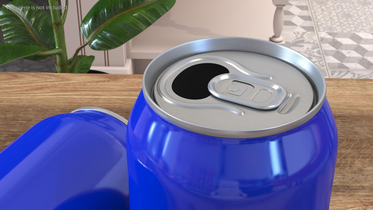 3D Aluminum Beverage Can Opened model