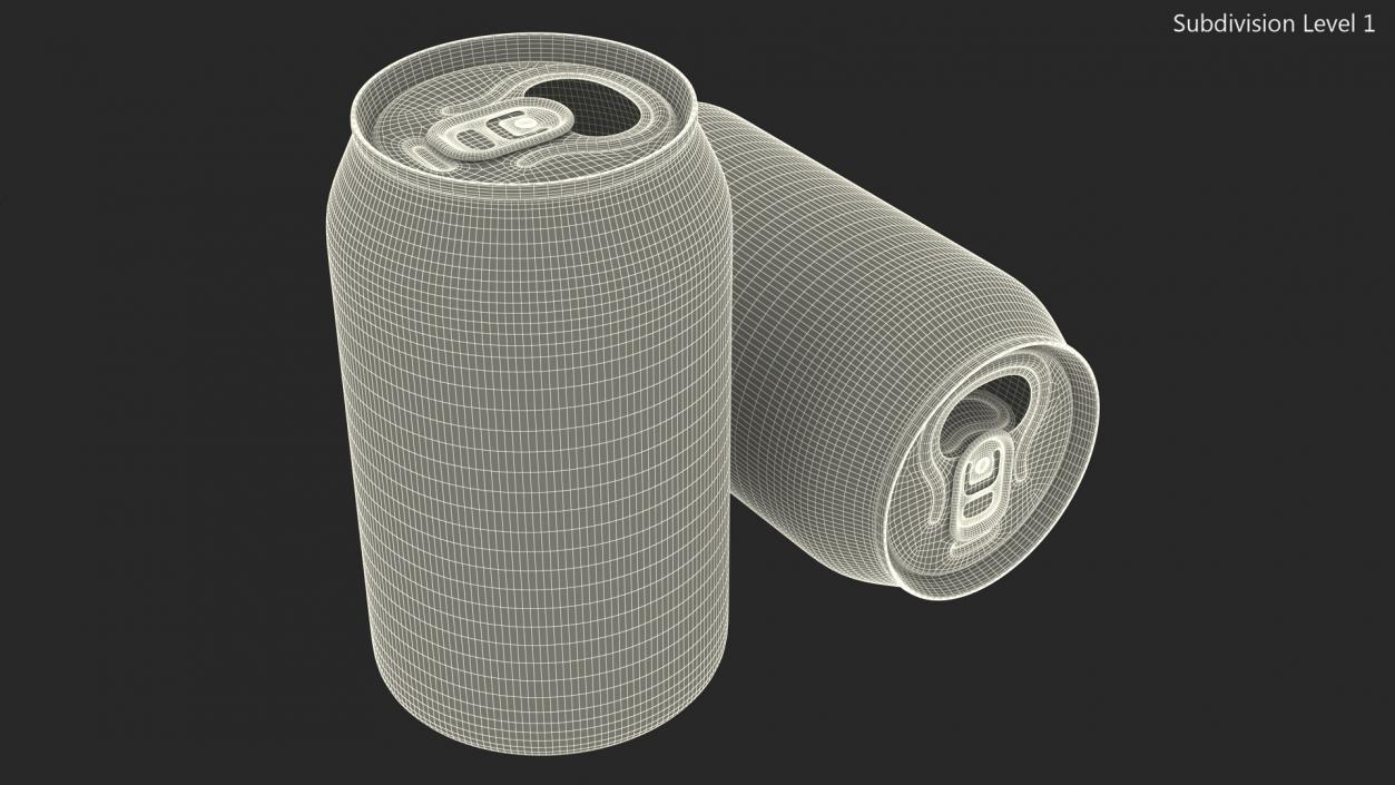 3D Aluminum Beverage Can Opened model