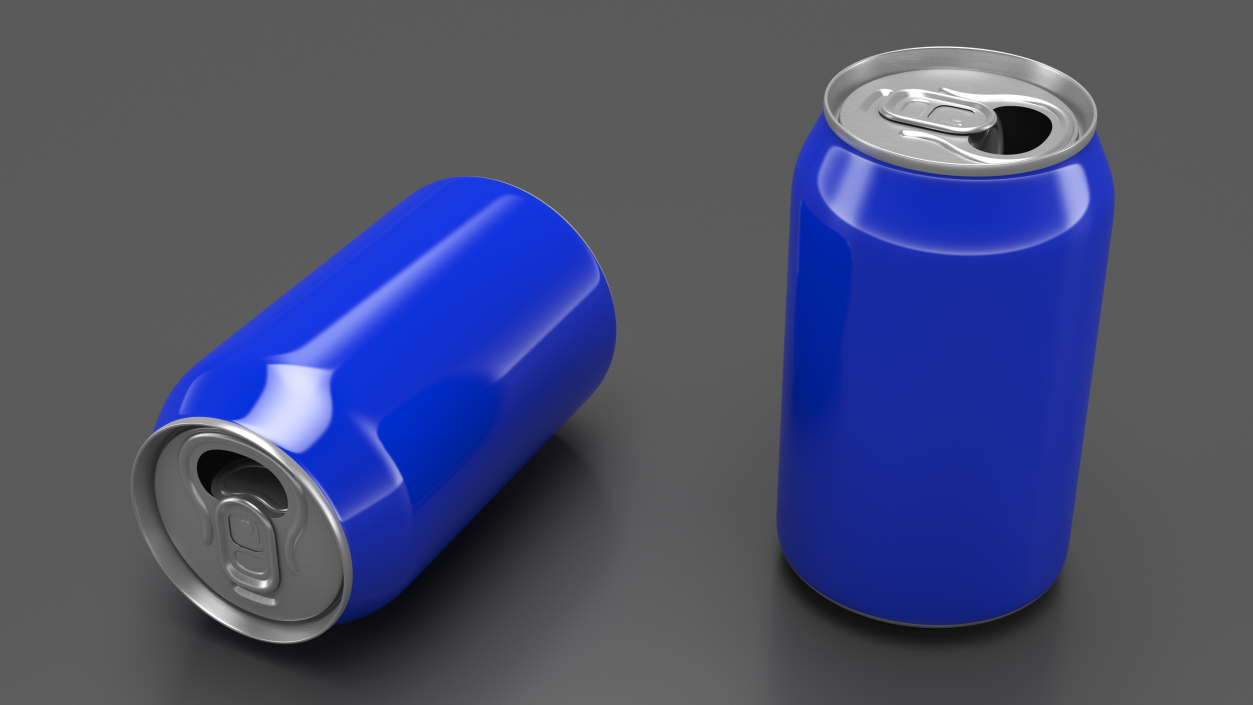 3D Aluminum Beverage Can Opened model