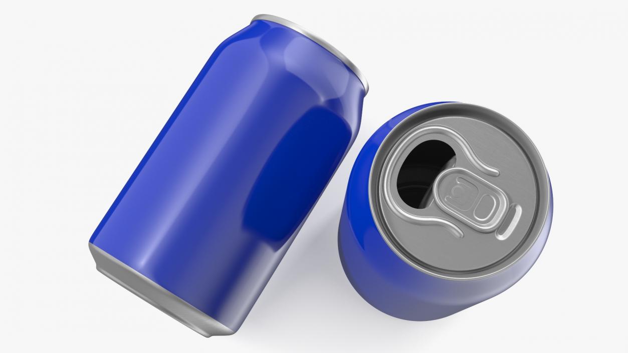 3D Aluminum Beverage Can Opened model