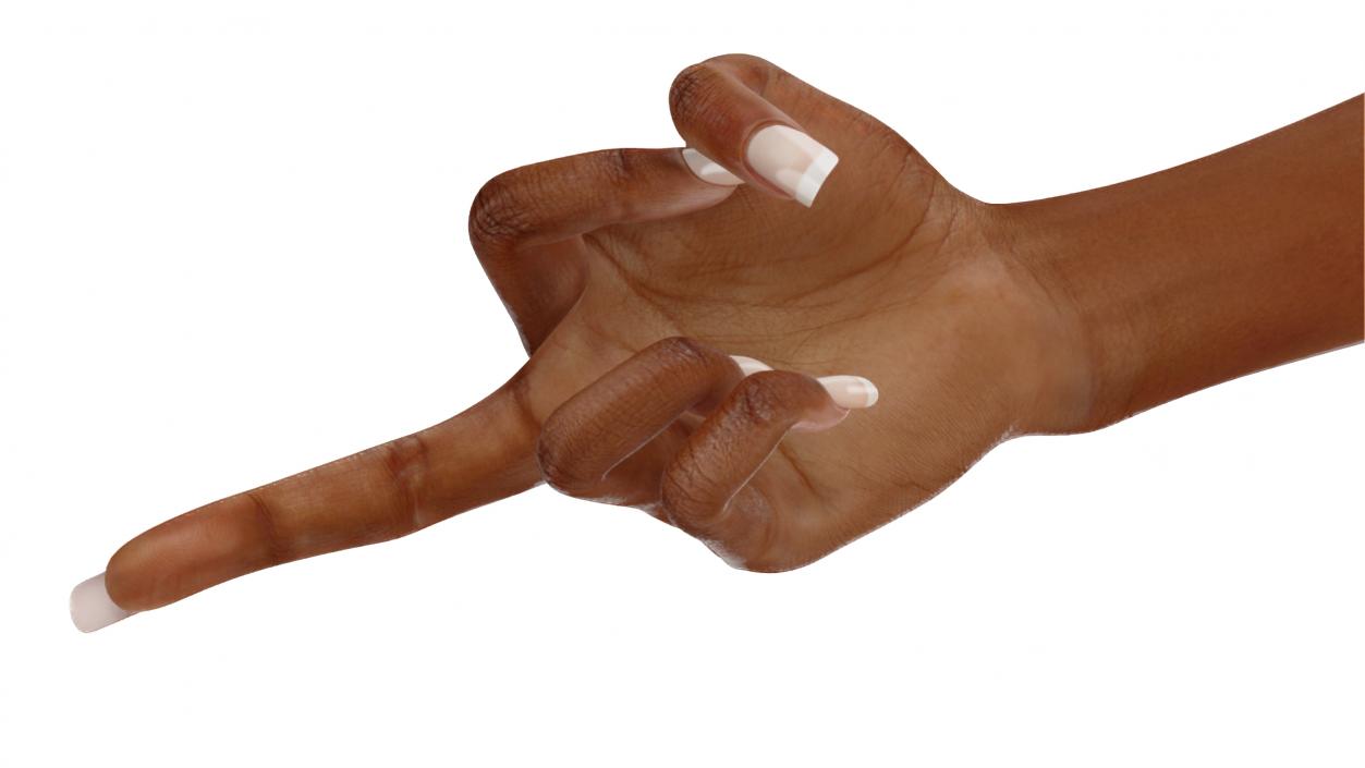 3D model Hand of Dark Skinned Woman Middle Finger Sign