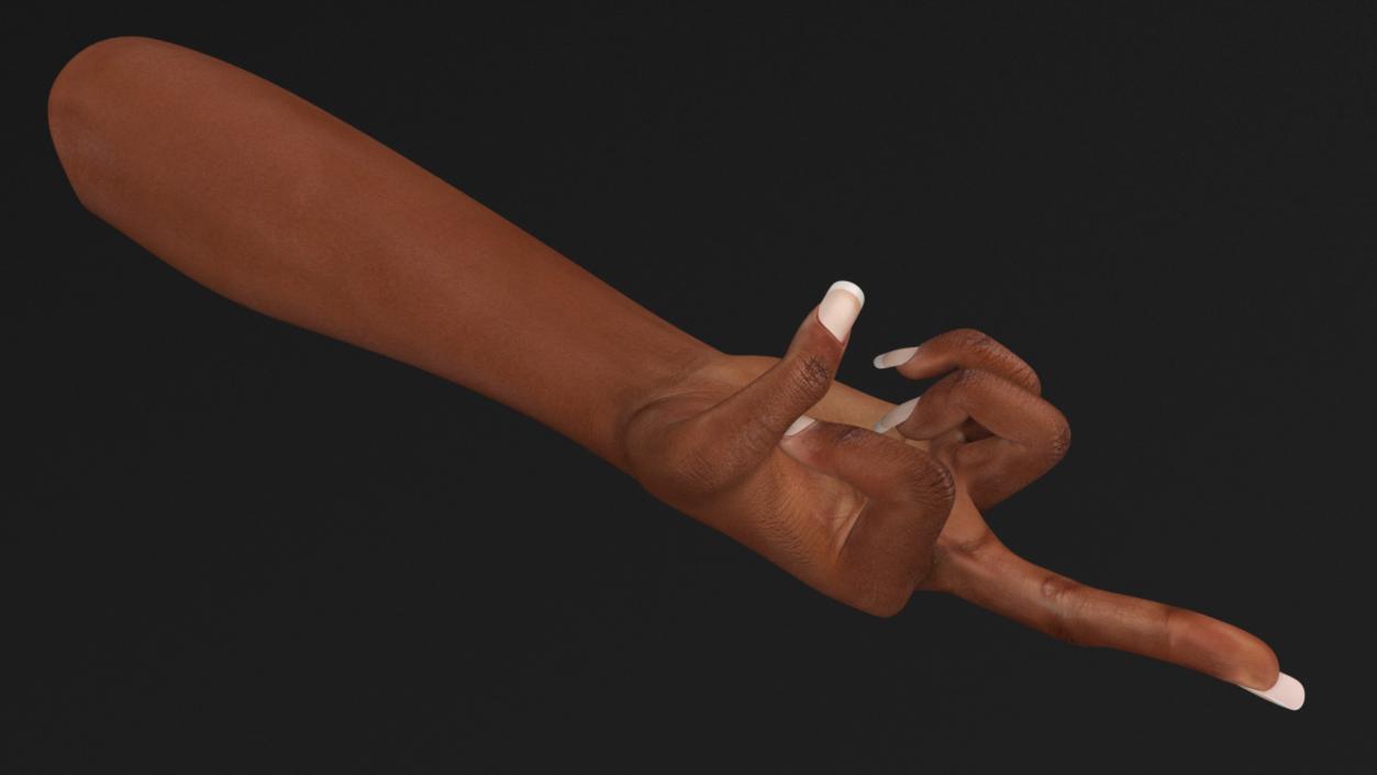 3D model Hand of Dark Skinned Woman Middle Finger Sign