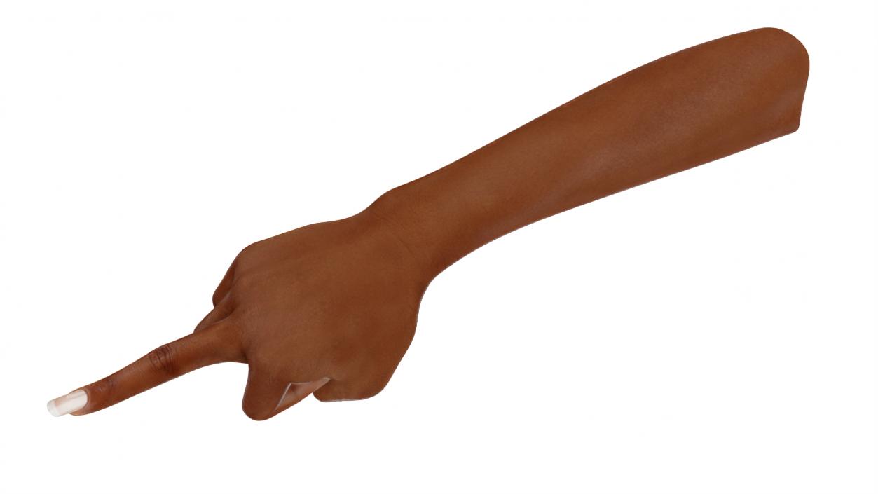 3D model Hand of Dark Skinned Woman Middle Finger Sign