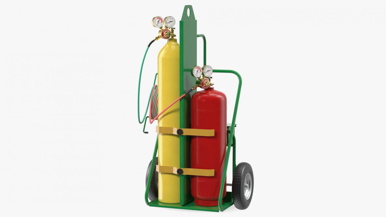 3D Oxygen and Acetylene Torch Welding Cart Set model