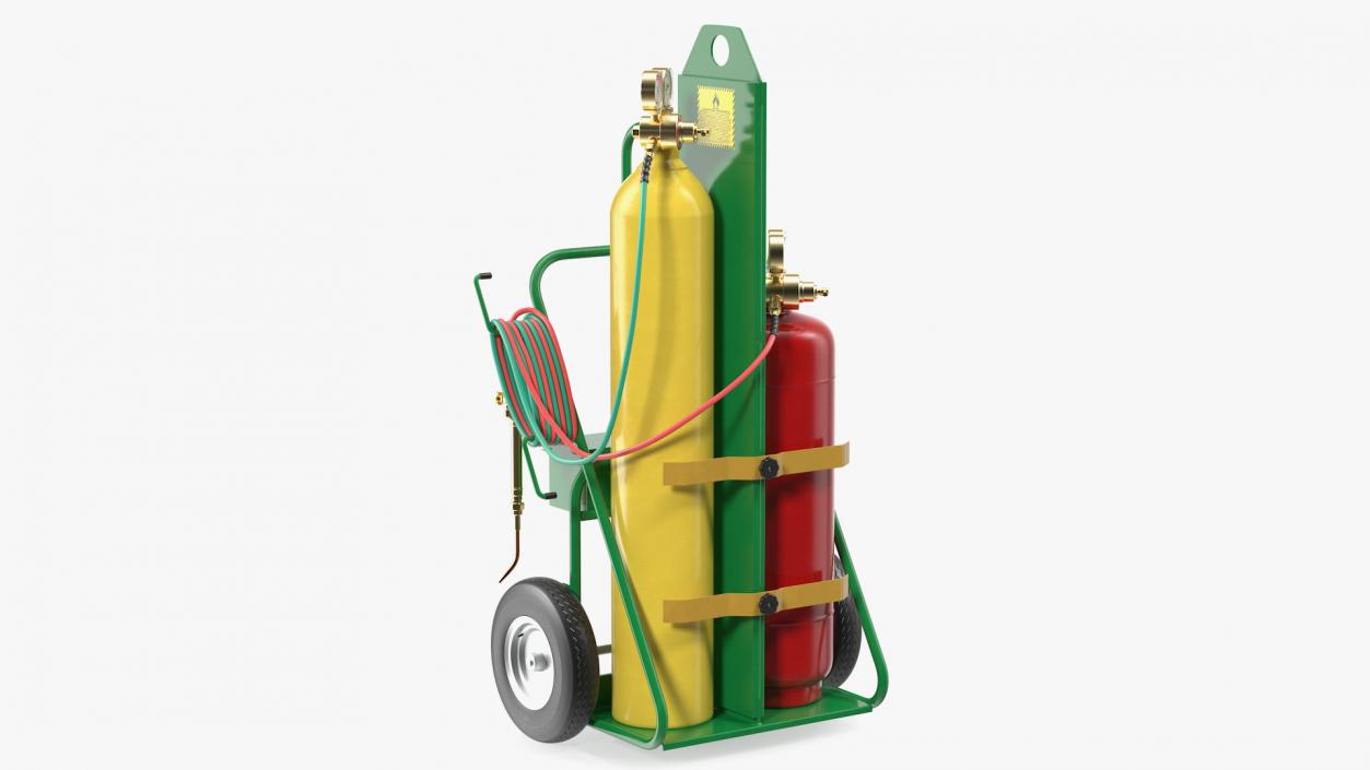 3D Oxygen and Acetylene Torch Welding Cart Set model