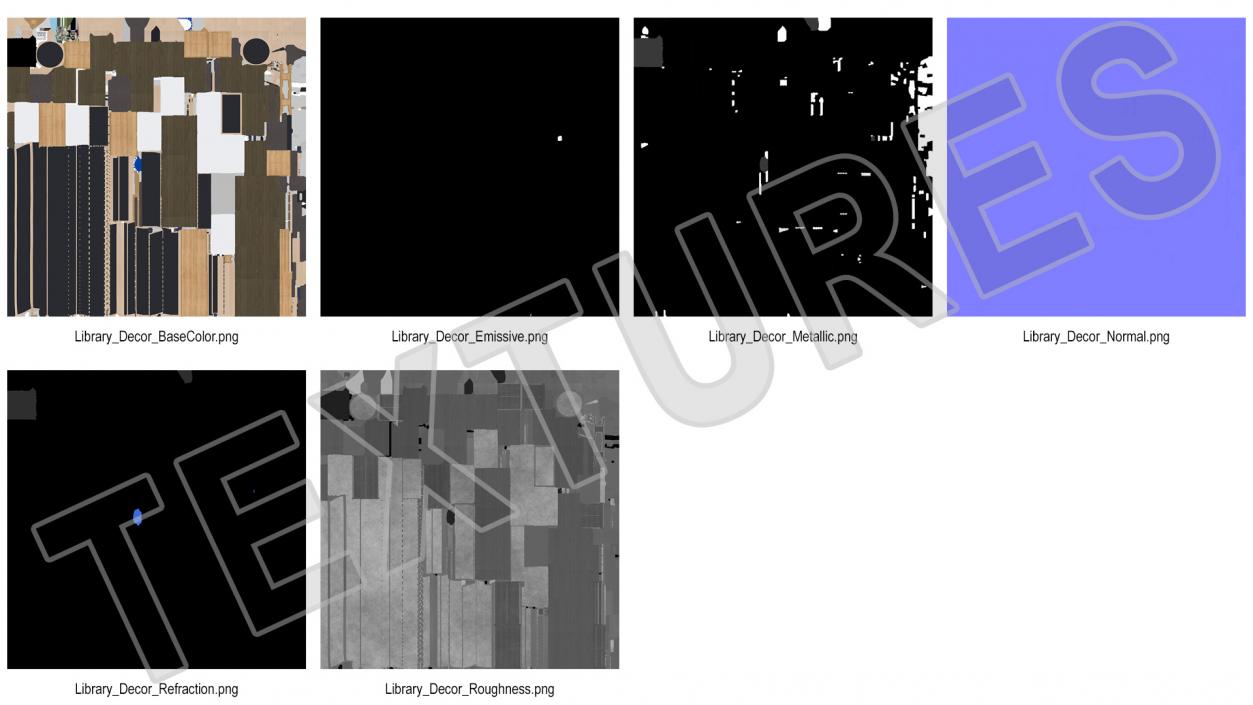 3D model Square Library Table