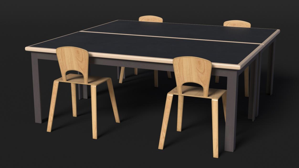 3D model Square Library Table