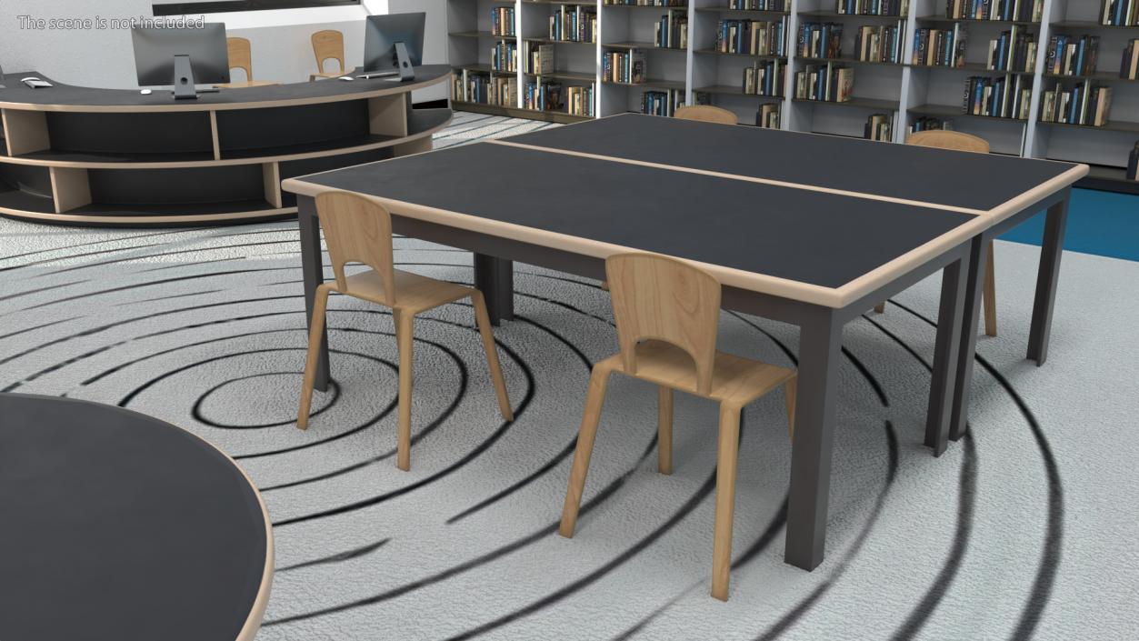 3D model Square Library Table