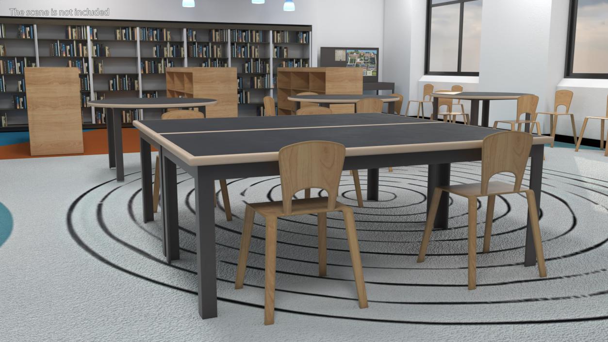 3D model Square Library Table