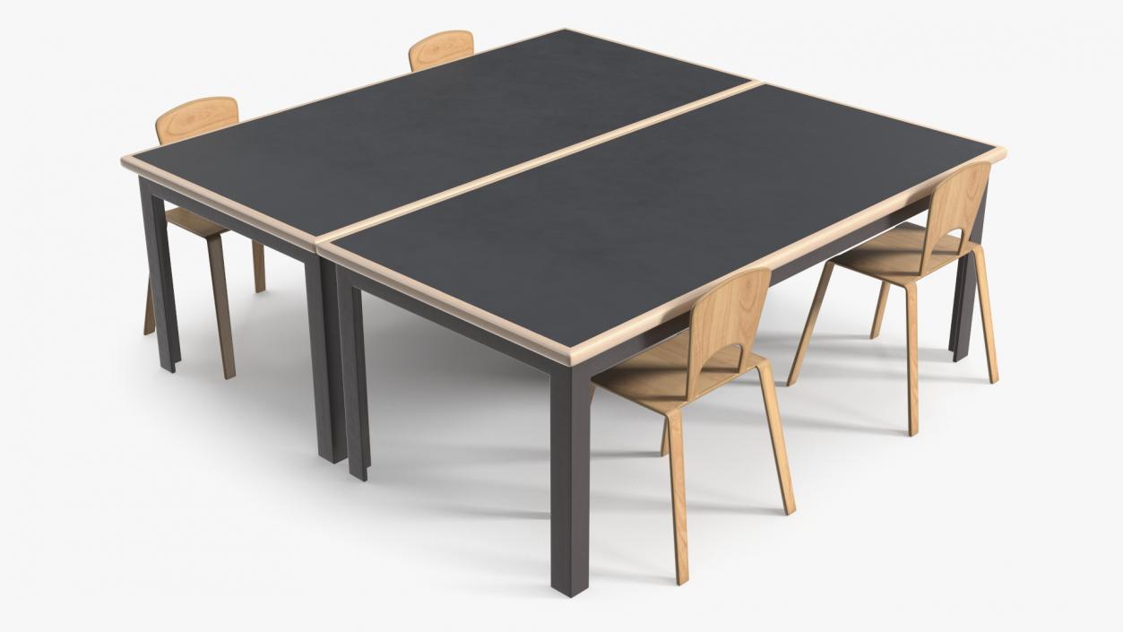 3D model Square Library Table