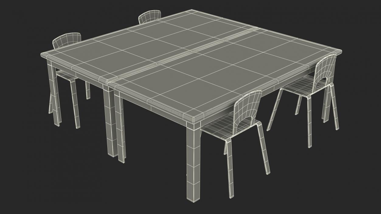 3D model Square Library Table