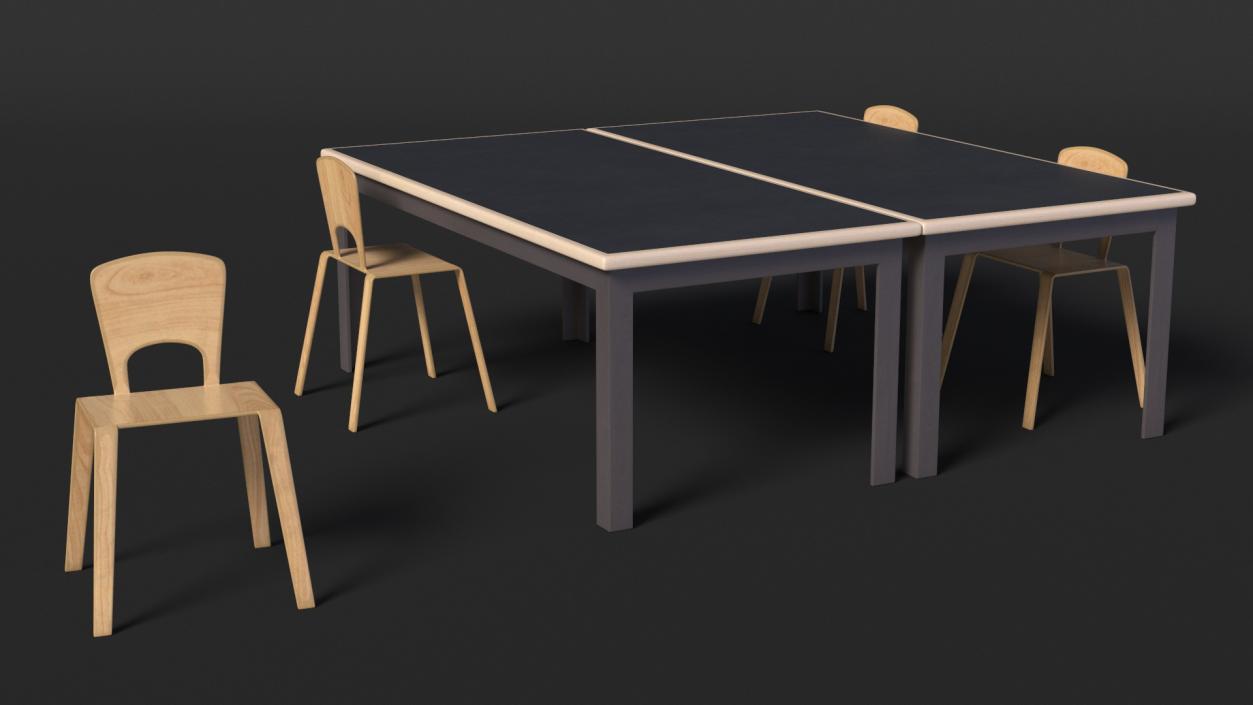 3D model Square Library Table