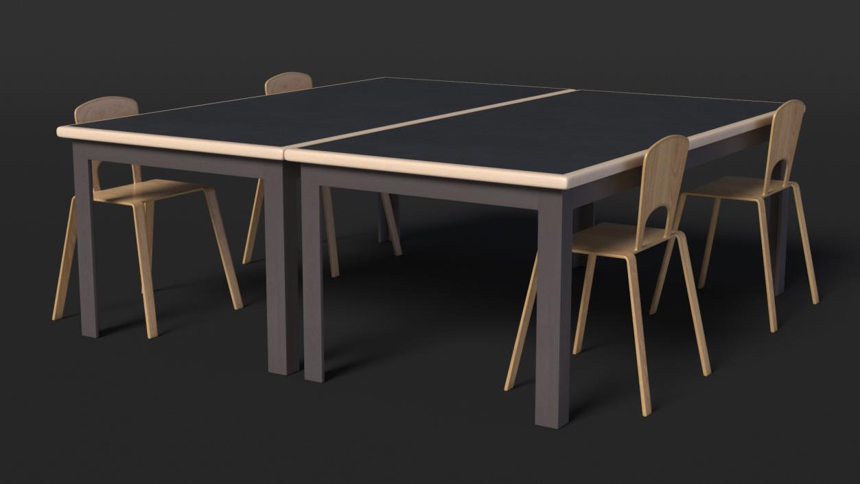 3D model Square Library Table