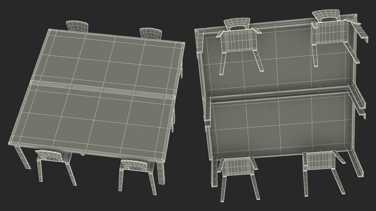 3D model Square Library Table