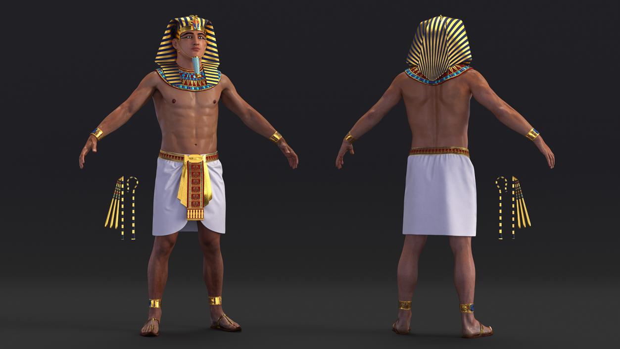 Egyptian Pharaoh Rigged for Cinema 4D 3D