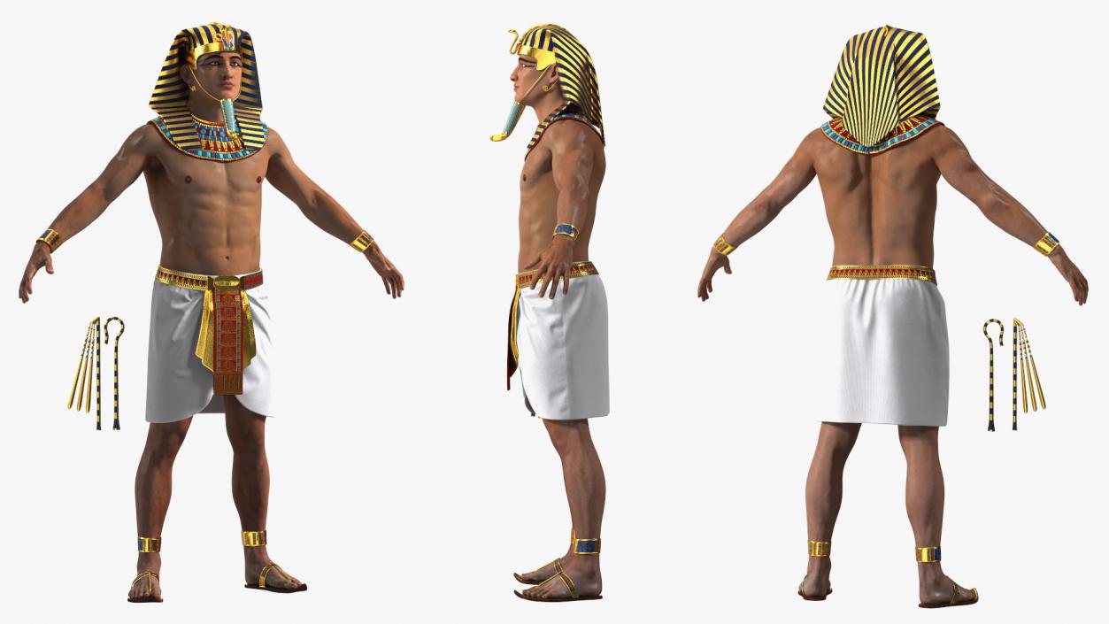 Egyptian Pharaoh Rigged for Cinema 4D 3D