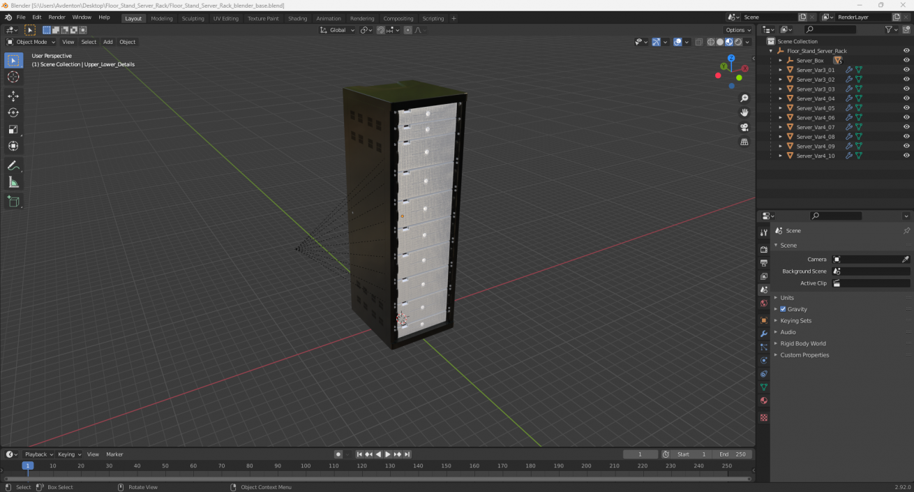 3D Floor Stand Server Rack model