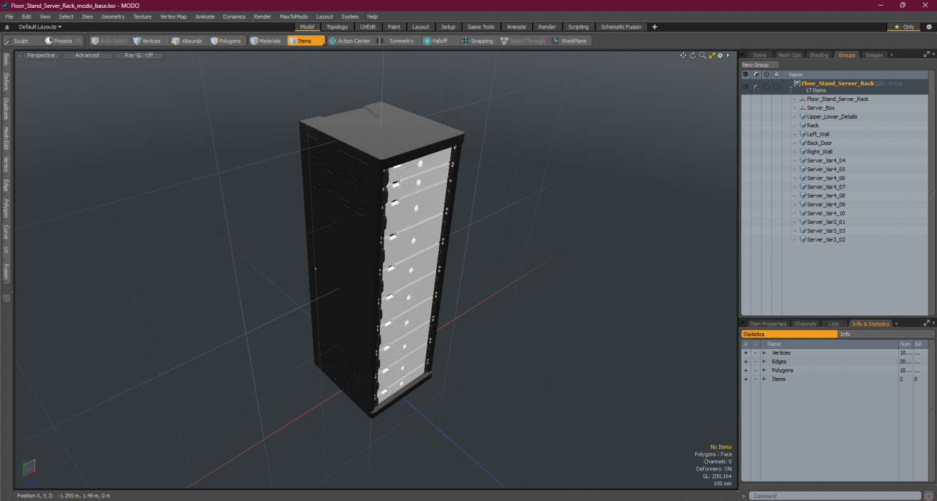 3D Floor Stand Server Rack model