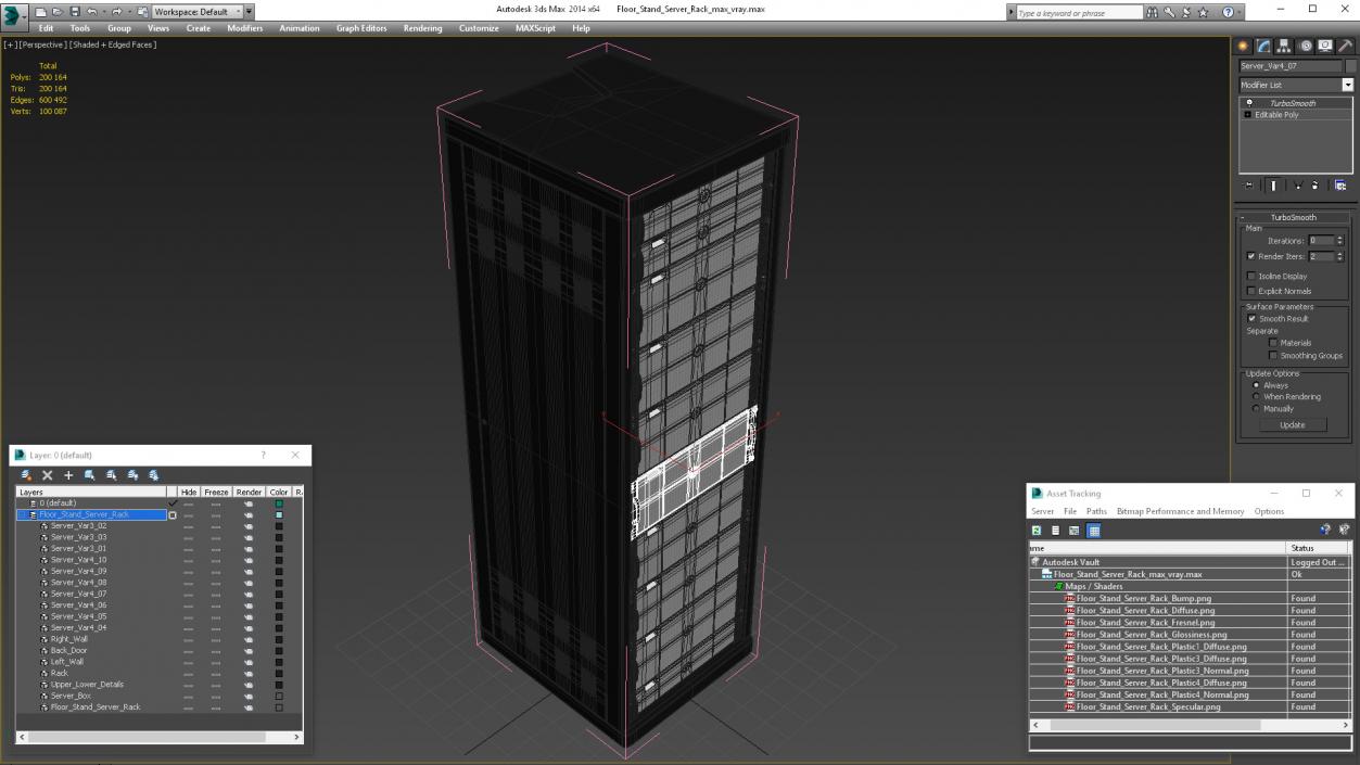 3D Floor Stand Server Rack model