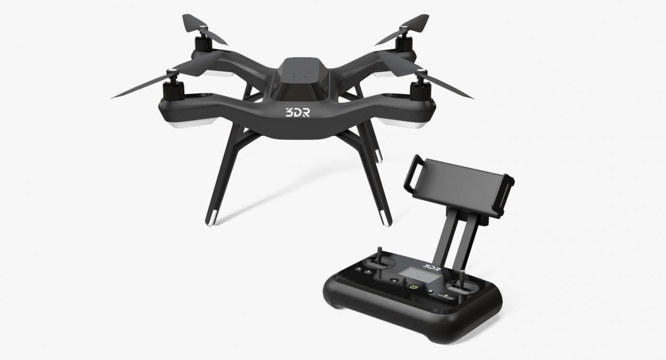 3DR Solo Drone Quadcopter Set 3D model