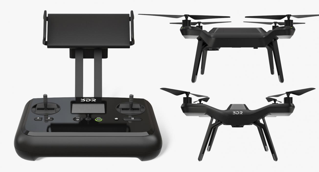 3DR Solo Drone Quadcopter Set 3D model