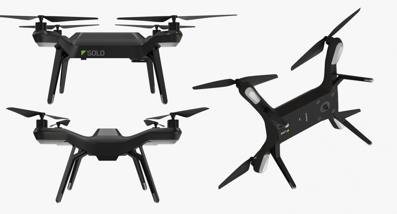 3DR Solo Drone Quadcopter Set 3D model