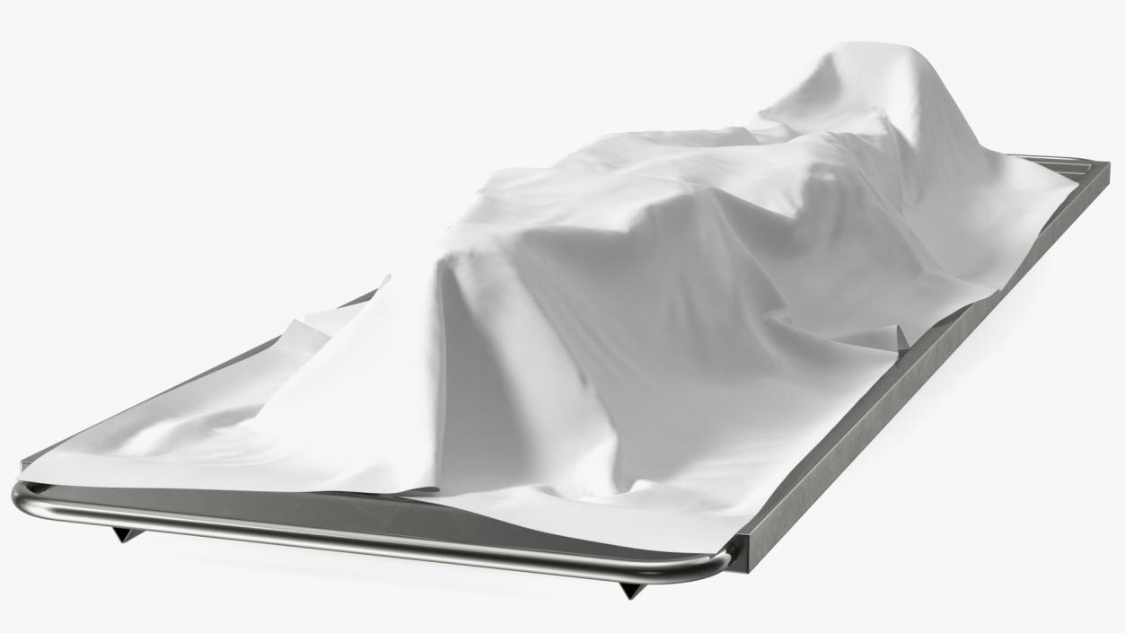 3D Dead Body Of Woman Covered with White Sheet model