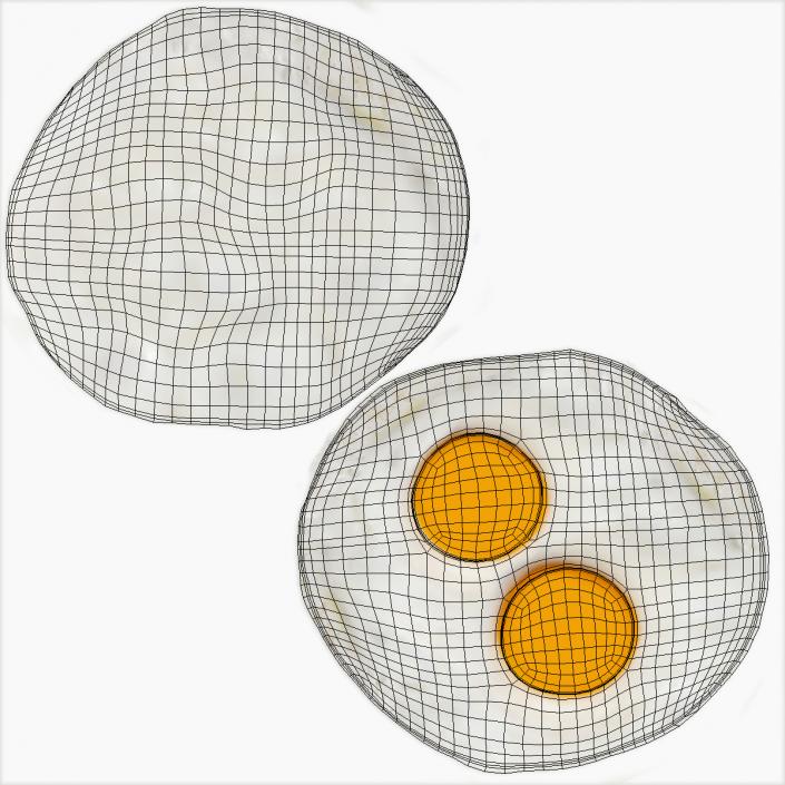 Two Fried Eggs 3D model